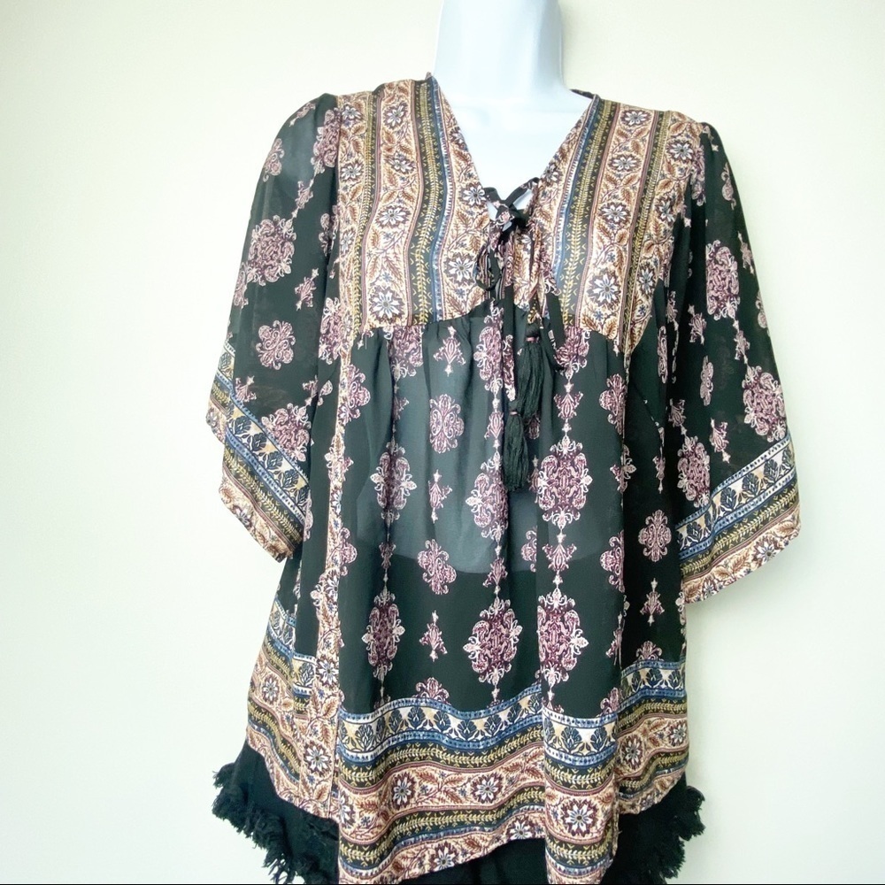 KNOX ROSE Boho Tassel Top, Festival Hippy